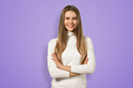 Сlipart girl teen beautiful violet background   BillionPhotos