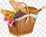 Сlipart Picnic Picnic Basket Basket Wine Isolated photo cut out BillionPhotos