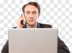 Сlipart Businessman Telephone Computer Men Laptop photo cut out BillionPhotos