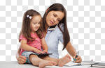 Сlipart Business mom and child busy mom woman two photo cut out BillionPhotos