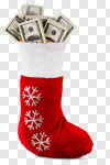 Сlipart Christmas Stocking Christmas Currency Wealth Gift photo cut out BillionPhotos