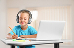 Сlipart child application computer back connection black headphones chat class   BillionPhotos