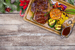 Сlipart christmas dinner feast meat background   BillionPhotos