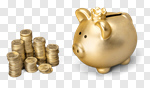 Сlipart Piggy Bank British Currency Gold Currency Coin photo cut out BillionPhotos