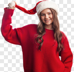 Сlipart christmas woman hair santa merry photo cut out BillionPhotos