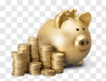 Сlipart Piggy Bank British Currency Gold Currency Coin photo cut out BillionPhotos