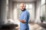 Сlipart man happy smile home phone   BillionPhotos
