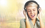 Сlipart music girl listening blurred woman   BillionPhotos