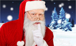 Сlipart Santa Claus Christmas Finger on Lips Real People Candid   BillionPhotos