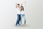 Сlipart couple studio youth smile background   BillionPhotos
