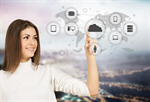 Сlipart Cloud Technology Futuristic Touching Business Women   BillionPhotos