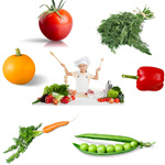 Сlipart kid chef fruit vegetarian table   BillionPhotos