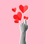 Сlipart heart paper cut origami sticker   BillionPhotos