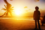 Сlipart sunset beach man active background   BillionPhotos