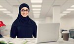 Сlipart woman arab laptop work office   BillionPhotos