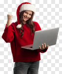 Сlipart christmas home laptop work computer photo cut out BillionPhotos