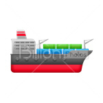 Сlipart Container Ship Freight Transportation Delivering Shipping Transportation vector icon cut out BillionPhotos