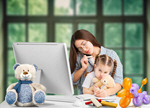 Сlipart mom work busy home woman   BillionPhotos