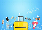 Сlipart travel suitcase yellow background holiday   BillionPhotos