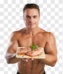 Сlipart Man holds meat male chicken man workout photo cut out BillionPhotos