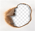 Сlipart Burnt Paper Hole At The Edge Of Frame photo cut out BillionPhotos