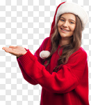 Сlipart christmas woman hair santa merry photo cut out BillionPhotos