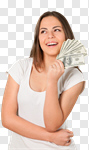 Сlipart Currency Women Holding Paper Currency Happiness photo cut out BillionPhotos