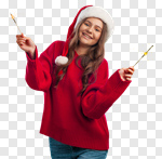 Сlipart christmas winter city girl snow photo cut out BillionPhotos