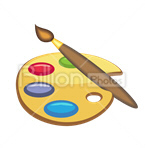 Сlipart Palette Paintbrush Paint brush Painting Art vector icon cut out BillionPhotos