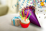 Сlipart birthday cake candle confetti cupcake   BillionPhotos