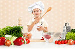 Сlipart kid chef fruit vegetarian table   BillionPhotos