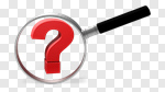 Сlipart Question Mark Magnifying Glass Comparison Searching Research 3d cut out BillionPhotos
