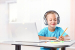 Сlipart child application computer back connection black headphones chat class   BillionPhotos
