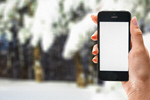 Сlipart holding phone mockup smartphone winter   BillionPhotos