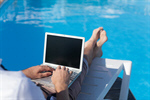Сlipart Laptop Swimming Pool Outdoors Relaxation Businessman photo  BillionPhotos