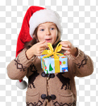 Сlipart Child and gift tree decoration fun green photo cut out BillionPhotos