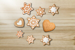 Сlipart baked biscuit christmas closeup collection   BillionPhotos