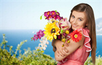 Сlipart Women Flower Smiling Cheerful Happiness   BillionPhotos