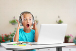 Сlipart kid headphones laptop homework school   BillionPhotos