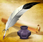 Сlipart Quill Pen Pen Parchment Ink Ink Well vector  BillionPhotos