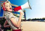 Сlipart Megaphone Women Shouting Screaming Pin-Up Girl   BillionPhotos