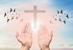 Сlipart Human hands open palm up worship bible jesus cross background   BillionPhotos