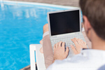 Сlipart Laptop Swimming Pool Outdoors Relaxation Businessman photo  BillionPhotos