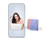 Сlipart shop online woman smartphone buy   BillionPhotos