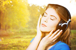 Сlipart music girl listening background summer   BillionPhotos