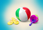 Сlipart Beach Ball Bucket Toy Shovel Flip-flop   BillionPhotos