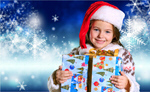 Сlipart Child giving a Christmas present beautiful box brown celebration   BillionPhotos