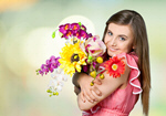 Сlipart Women Flower Smiling Cheerful Happiness   BillionPhotos