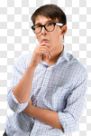 Сlipart Nerd Thinking Confusion Humor Men photo cut out BillionPhotos