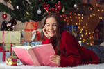 Сlipart Surprised child opening book girl book unusual tree photo  BillionPhotos